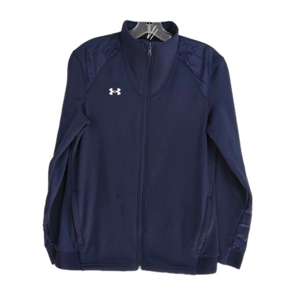 Bundle X3 Under Armour Full-Zip Jackets Women M Navy Black & Dark Red Loose Fit - Picture 3 of 16